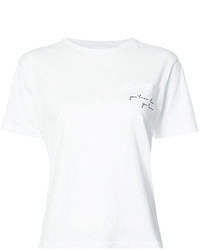 Женская белая футболка с вышивкой от Anine Bing