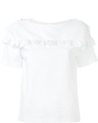 Женская белая футболка с вышивкой от Chloé