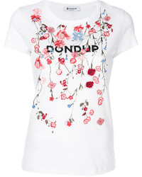 Женская белая футболка с вышивкой от Dondup