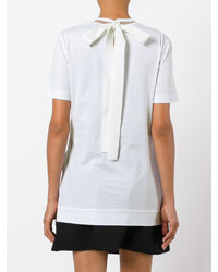 Женская белая футболка с вышивкой от Fendi