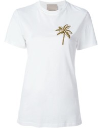 Женская белая футболка с вышивкой от Laneus