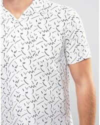 Мужская белая футболка с геометрическим рисунком от Bellfield