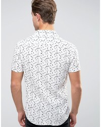 Мужская белая футболка с геометрическим рисунком от Bellfield