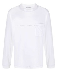 Мужская белая футболка с длинным рукавом с принтом от Acne Studios