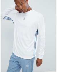 Мужская белая футболка с длинным рукавом с принтом от adidas Originals