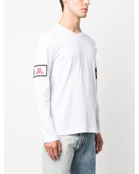 Мужская белая футболка с длинным рукавом с принтом от Comme Des Garcons SHIRT