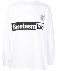 Мужская белая футболка с длинным рукавом с принтом от Facetasm