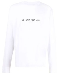 Мужская белая футболка с длинным рукавом с принтом от Givenchy