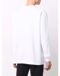 Мужская белая футболка с длинным рукавом с принтом от Calvin Klein Jeans