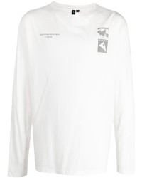 Мужская белая футболка с длинным рукавом с принтом от Klättermusen