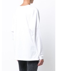 Женская белая футболка с длинным рукавом с принтом от R13
