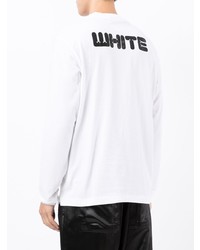 Мужская белая футболка с длинным рукавом с принтом от Off-White