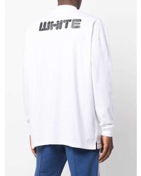 Мужская белая футболка с длинным рукавом с принтом от Off-White