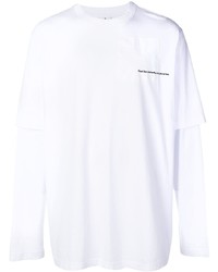 Мужская белая футболка с длинным рукавом с принтом от Marcelo Burlon County of Milan