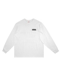 Мужская белая футболка с длинным рукавом с принтом от Supreme