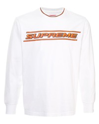 Мужская белая футболка с длинным рукавом с принтом от Supreme