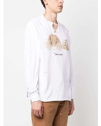 Мужская белая футболка с длинным рукавом с принтом от Palm Angels x Moonboot