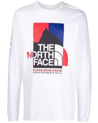 Мужская белая футболка с длинным рукавом с принтом от The North Face