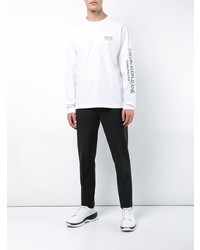 Мужская белая футболка с длинным рукавом с принтом от Calvin Klein Jeans Est. 1978
