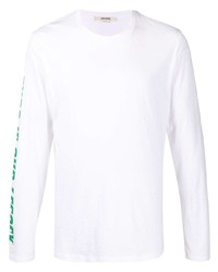 Мужская белая футболка с длинным рукавом с принтом от Zadig & Voltaire