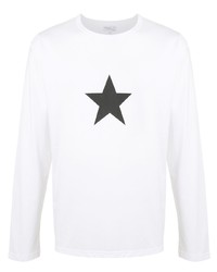 Белая футболка с длинным рукавом со звездами