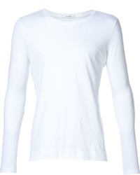 Мужская белая футболка с длинным рукавом от ADAM by Adam Lippes