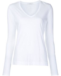 Женская белая футболка с длинным рукавом от ADAM by Adam Lippes