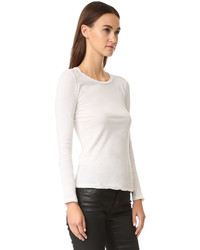 Женская белая футболка с длинным рукавом от AG Jeans