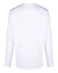 Мужская белая футболка с длинным рукавом от Lacoste