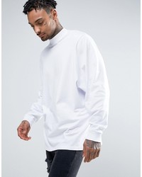 Мужская белая футболка с длинным рукавом от ASOS DESIGN