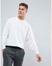 Мужская белая футболка с длинным рукавом от ASOS DESIGN