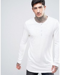 Мужская белая футболка с длинным рукавом от Asos