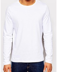 Мужская белая футболка с длинным рукавом от Asos