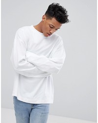Мужская белая футболка с длинным рукавом от Calvin Klein