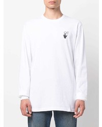 Мужская белая футболка с длинным рукавом от Off-White