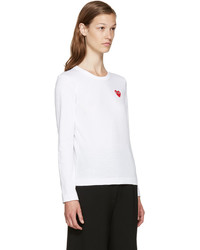 Женская белая футболка с длинным рукавом от Comme des Garcons