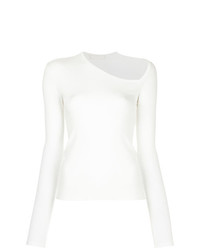 Женская белая футболка с длинным рукавом от Dion Lee