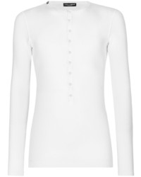 Мужская белая футболка с длинным рукавом от Dolce & Gabbana