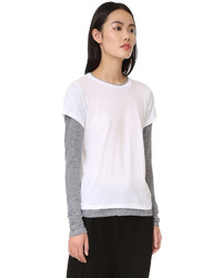 Женская белая футболка с длинным рукавом от Monrow
