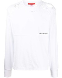 Мужская белая футболка с длинным рукавом от Eckhaus Latta