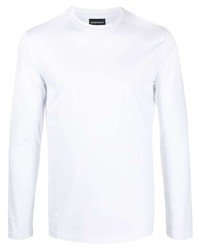 Мужская белая футболка с длинным рукавом от Emporio Armani