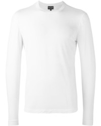 Мужская белая футболка с длинным рукавом от Giorgio Armani