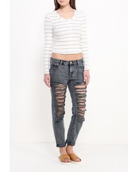 Женская белая футболка с длинным рукавом от Glamorous