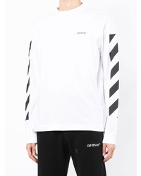 Мужская белая футболка с длинным рукавом от Off-White