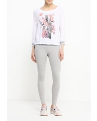 Женская белая футболка с длинным рукавом от Grishko