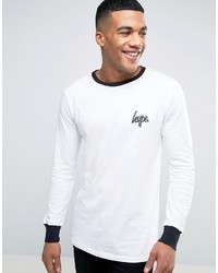 Мужская белая футболка с длинным рукавом от Hype
