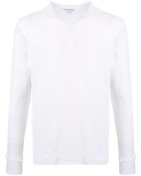 Мужская белая футболка с длинным рукавом от James Perse