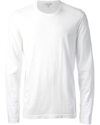Мужская белая футболка с длинным рукавом от James Perse