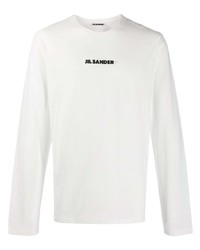 Мужская белая футболка с длинным рукавом от Jil Sander