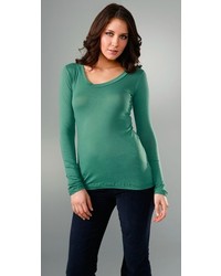 Женская белая футболка с длинным рукавом от LnA